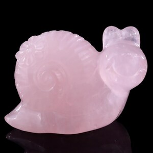 Rose Quartz Crystal Snail Sculpture: Hand Carved Home Decor