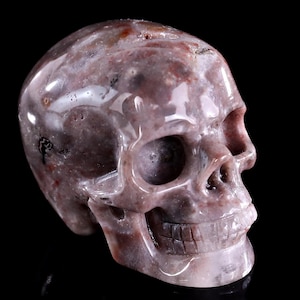 2,2 &quot;&quot;natürliche Achat handgeschnitzte Kristallschädel Skulptur, einzigartige Kristallschnitzerei für Wohnkultur, handgefertigtes Geschenk.&quot;