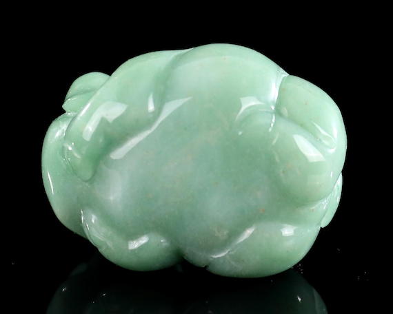 グリーンアベンチュリンクリスタル豚彫刻：手彫りホームデコレーション