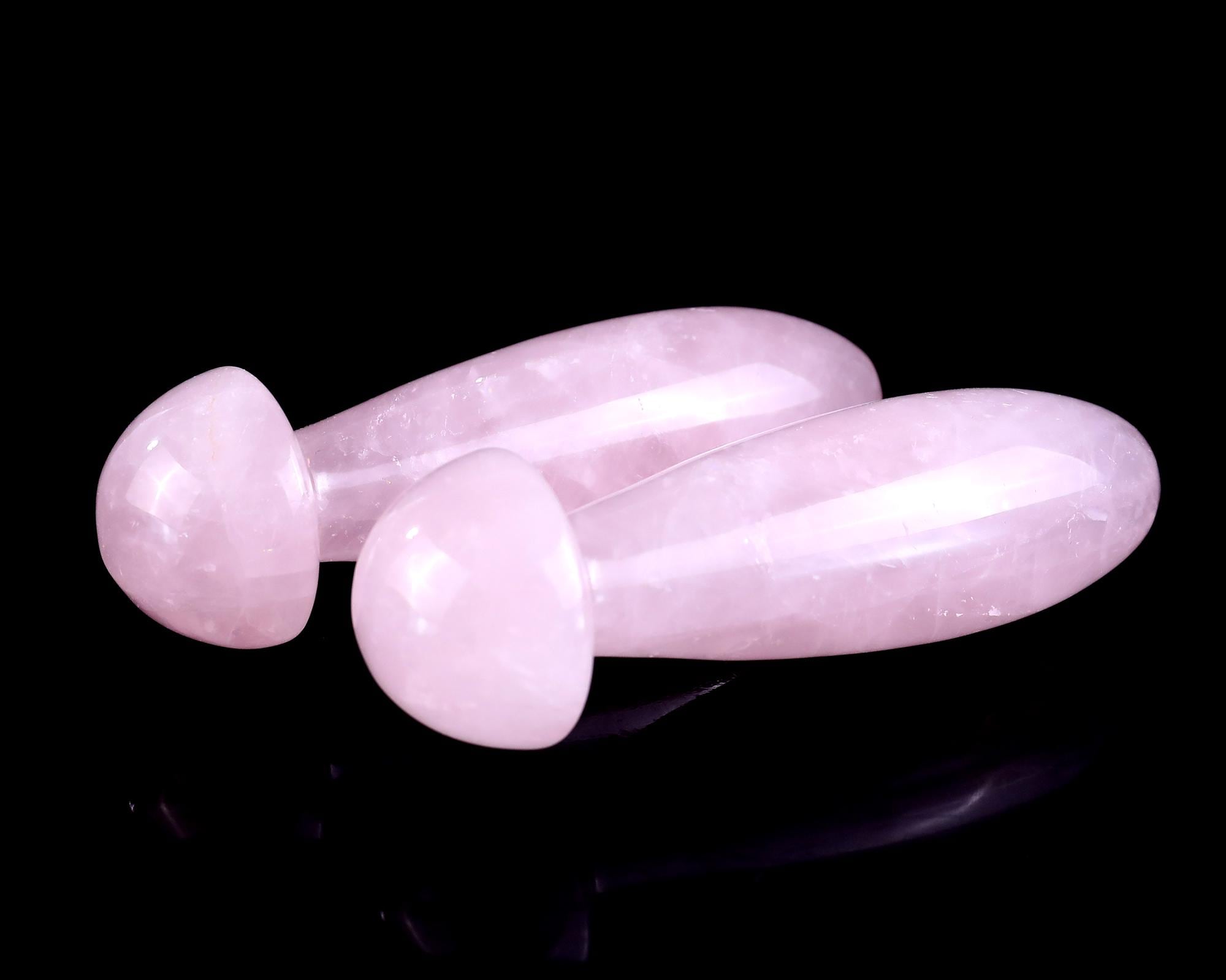 Natural Crystal Rose Quartz Hand Polished Massage Tool, Scraping Plate Crystal Facial Massge Beauty Tool,Gifts for Her(2PCS)