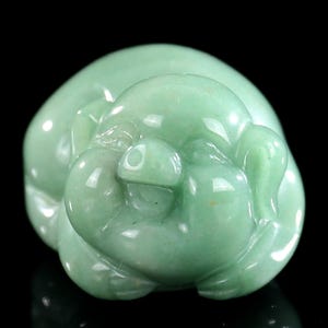 Escultura de cerdo de cristal tallado a mano con aventurina verde natural de 2,7 pulgadas, talla única, ideal para decoración del hogar y coleccionistas, regalo artesanal.