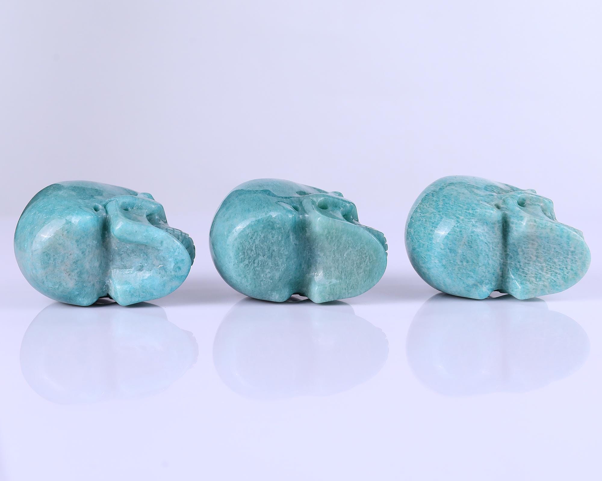 アマゾナイト　スカル アマゾナイトクリスタルスカル：手彫り彫刻、ホームデコレーション