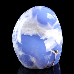 5.0” Natural Blue Chalcedony Gemstone Crystal Polished Stone, Healing Stone for Home Decor,Reiki Stone, Handcrafted Gift image 3