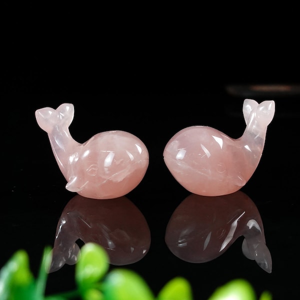 2.25-inch Rose Quartz Crystal Whale - Beautiful Crystal Figurine, Perfect Gift for Crystal Healing and Home Decor