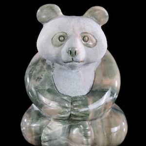 2,2 &quot;Jiulong Jade Hand geschnitzte Kristall Panda Skulptur, einzigartige Kristall Schnitzerei, Wohnkultur & Sammler, handgefertigtes Geschenk