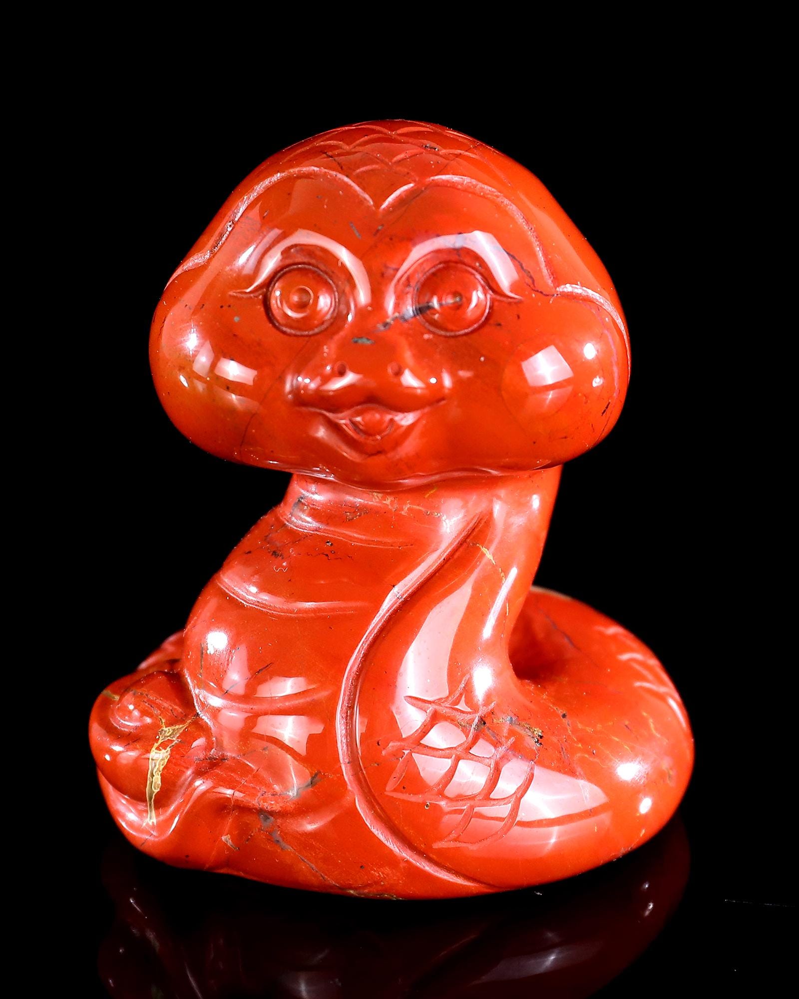 Red Jasper Crystal Baby Snake Sculpture: Hand Carved Home Decor - Etsy