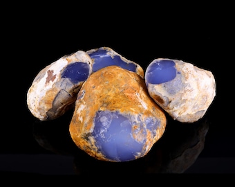 Natural Blue Chalcedony Rough Stone: Grade A Crystal for Jewelry