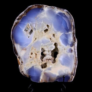 8.5&quot; Natural Blue Chalcedony Hand Carved Crystal Slice Sculpture, Unique Crystal Carving,  Home Decor & Collectors, Handcrafted Gift
