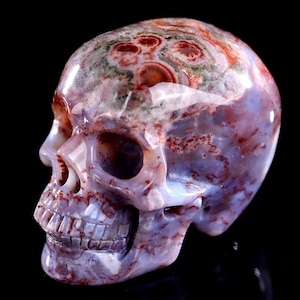 2.2” Natural Red Agate Hand Carved Crystal Skull Sculpture, Unique Crystal Carving for Home Decor & Collectors, Handcrafted Gift