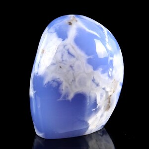 5.0” Natural Blue Chalcedony Gemstone Crystal Polished Stone, Healing Stone for Home Decor,Reiki Stone, Handcrafted Gift image 7