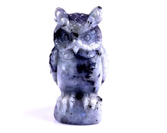 ラブラドライトのフクロウの置物 - Etsy 日本