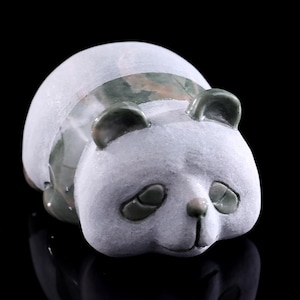 3,0 &quot;&quot;Jiulong Jade Hand geschnitzte Kristall Panda Skulptur, einzigartige Kristall Schnitzerei, Wohnkultur & Sammler, handgefertigtes Geschenk.&quot;