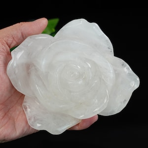 Angola Quartz Crystal Rose Carving: Fragrant Oil Diffuser, Healing Decor