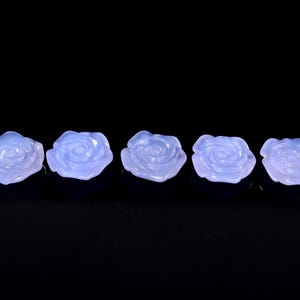 Natural Blue Chalcedony Hand Carved Crystal Rose Sculpture, Unique Crystal Carving,Home Decor & Collectors, Handcrafted Gift
