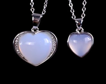 10 Millimeter natürlicher blauer Chalcedon-Kristallherz-Anhänger-Halskette, 925 silberne Herz-Anhänger-Halskette - Edelstein-heilendes Schmuckgeschenk