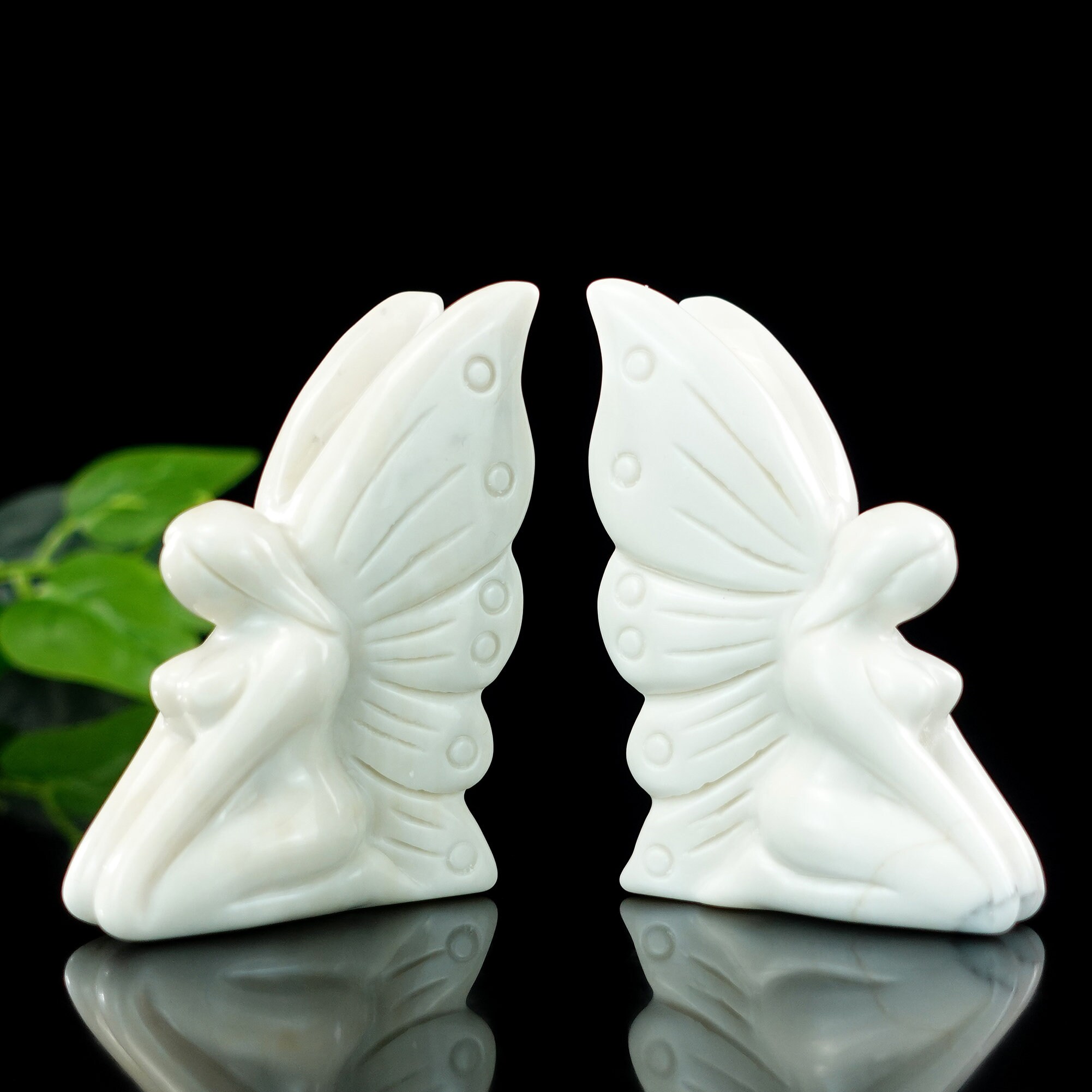 White Jade Angel Figurine: Carved Crystal Prayer Statue, Reiki