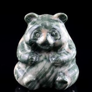 5,1 cm Jiulong Jade Hand geschnitzte Kristall Panda Skulptur, einzigartige Kristall Skulptur, Wohnkultur & Sammler, handgefertigtes Geschenk