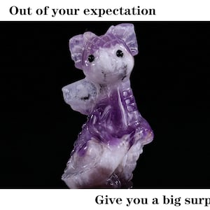 3.3” Natural Amethyst Hand Carved Crystal Baby Dragon Sculpture, Unique Crystal Carving for Home Decor & Collectors, Handcrafted Gift