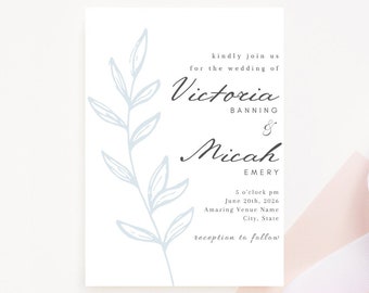 Wedding Invitation Template, Fully Editable, Printable Invite, Canva Wedding Template Customizable, Modern Wedding, Budget Template, Wedding