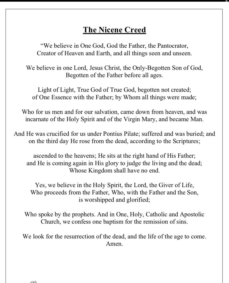 Nicene Creed Coloring Page Packet Etsy