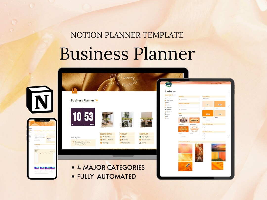 Notion Business Planner, Notion Digital Business Template for Business ...