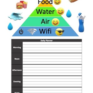 daily planner for morning, noon, afternoon, evening, and night