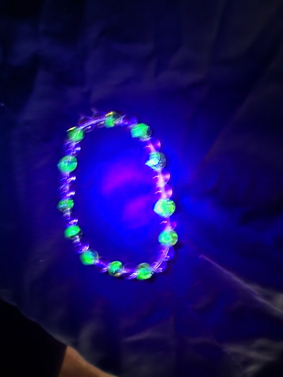 Uranium Glass And Czech Glass Bracelet