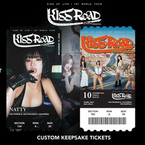 Kiss of Life World Tour "Kiss Road" Benutzerdefinierte Schrägband Physisch | Andenken | Andenken | Andenken Konzert KPOP Karten
