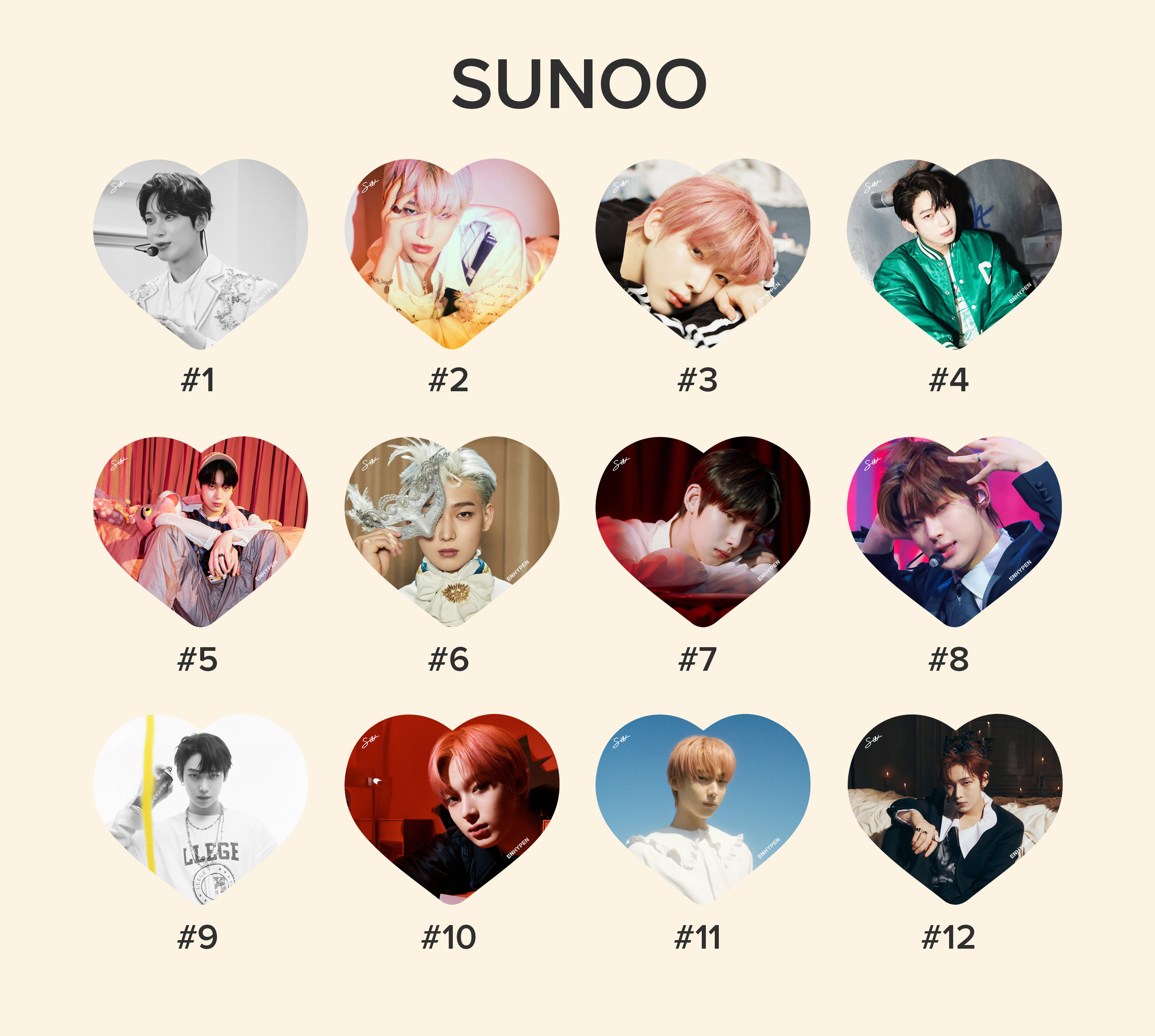 ENHYPEN SUNOO うちわ 9枚セット Enhypen Sunoo Photo KPOP Picket / Fan With Ruffles - Etsy