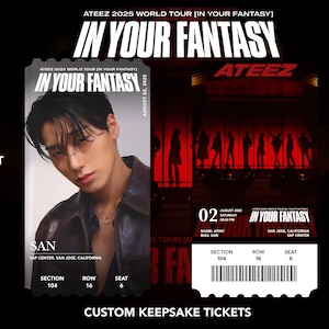 Ateez World Tour ""In Deiner Fantasie"" Individuelle Schrägband Physisch | Andenken | Andenken | Andenken Konzert KPOP Karten