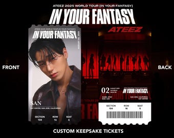 Ateez World Tour "In Your Fantasy" Custom Bias Physical | Memento | Souvenir | Keepsake Concert KPOP Tickets