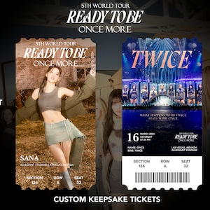 Twice 5th World Tour Zugabe "Bereit, noch einmal zu sein" Benutzerdefinierte Schrägband Physisch | Andenken | Andenken | Andenken Konzert KPOP Karten
