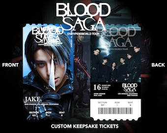 Enha "Blood Saga" World Tour Custom Physical | Memento | Souvenir | Keepsake Concert Tickets