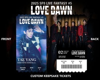 SF9 World Tour "Live Fantasy #5 Love Dawn" Custom Bias Physical | Memento | Souvenir | Keepsake Concert KPOP Tickets