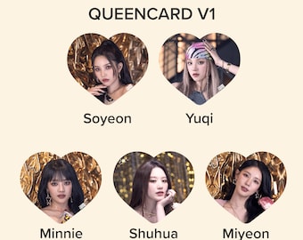 KPOP (G)I-dle &quot;Queencard&quot; Photo Picket / Fan with Ruffles