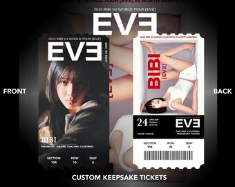 Bibi World Tour "EVE" Custom Physical | Memento | Souvenir | Keepsake Concert Tickets
