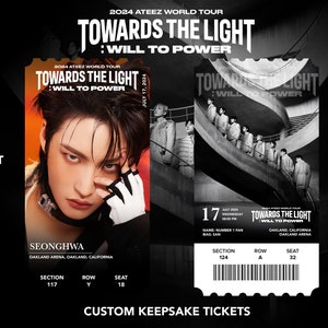 Ateez World Tour "Auf dem Weg zum Licht: Wille zur Macht" Custom Schrägband Physisch | Andenken | Andenken | Andenken Konzert KPOP Karten