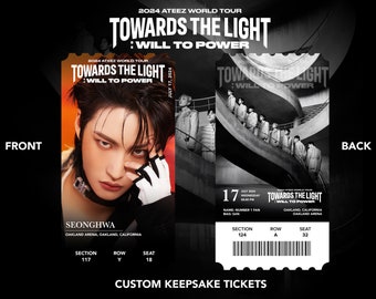 Ateez World Tour &quot;Auf dem Weg zum Licht: Wille zur Macht&quot; Custom Schrägband Physisch | Andenken | Andenken | Andenken Konzert KPOP Karten