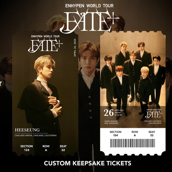 Enhypen World Tour « Fate » / « Fate+ » Custom Biais Physique | Souvenir | Souvenirs | Billets Concert souvenir KPOP