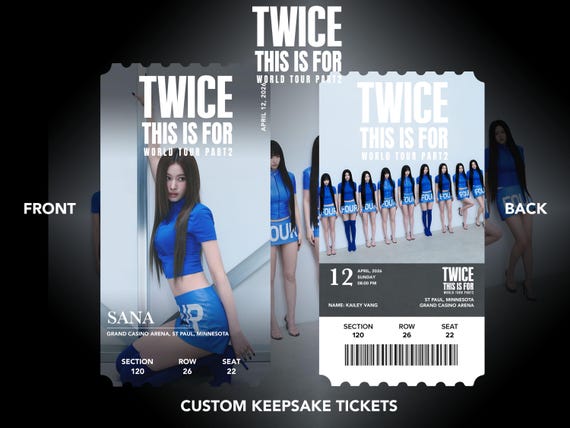 Twice 6th World Tour "This is For" Custom Bias Physical | Memento | Souvenir | Keepsake Concert KPOP Tickets