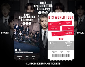 Arirang World Tour Custom Physical | Memento | Souvenir | Keepsake Concert Tickets
