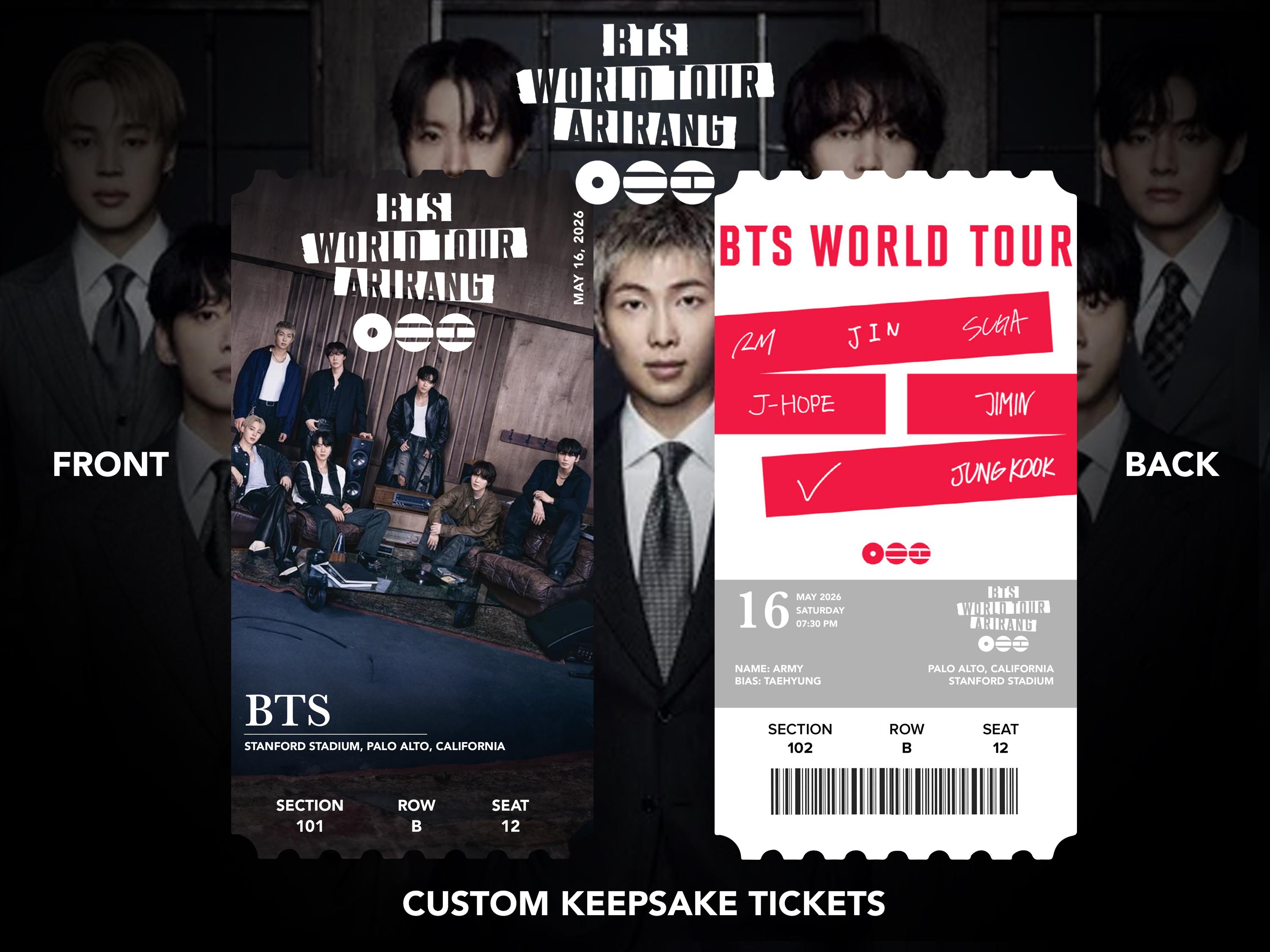 Arirang World Tour Custom Physical | Memento | Souvenir | Keepsake
