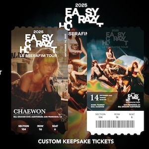 "Le Sserafim World Tour ""Easy Crazy Hot"" Custom Schrägband Physisch | Andenken | Andenken | Andenken Konzert KPOP Karten
