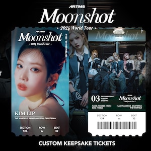 Entradas físicas/recuerdos/souvenirs/conciertos de KPOP personalizados con sesgo "Moonshot World Tour" de ARTMS