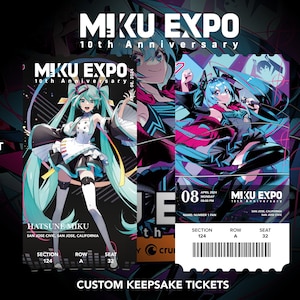 Hatsune Miku 10-jähriges Jubiläum "MIKU EXPO" Individuell Physisch | Andenken | Andenken | Andenken Konzertkarten