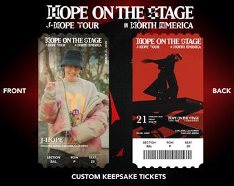J-Hope World Tour "Hope on The Stage" Custom Physical | Memento | Souvenir | Keepsake Concert Tickets