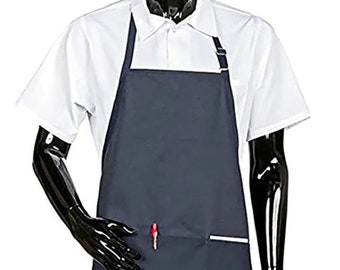 Hi Lite Adjustable 3/4 Bib Apron #833P3A 24x24 3 Pockets Navy Blue NEW Server