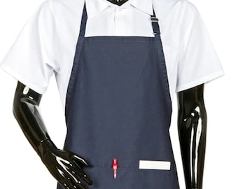 Hi Lite Adjustable Full Bib Apron #822P3A 28x30 3 Pockets Navy Blue NEW Server