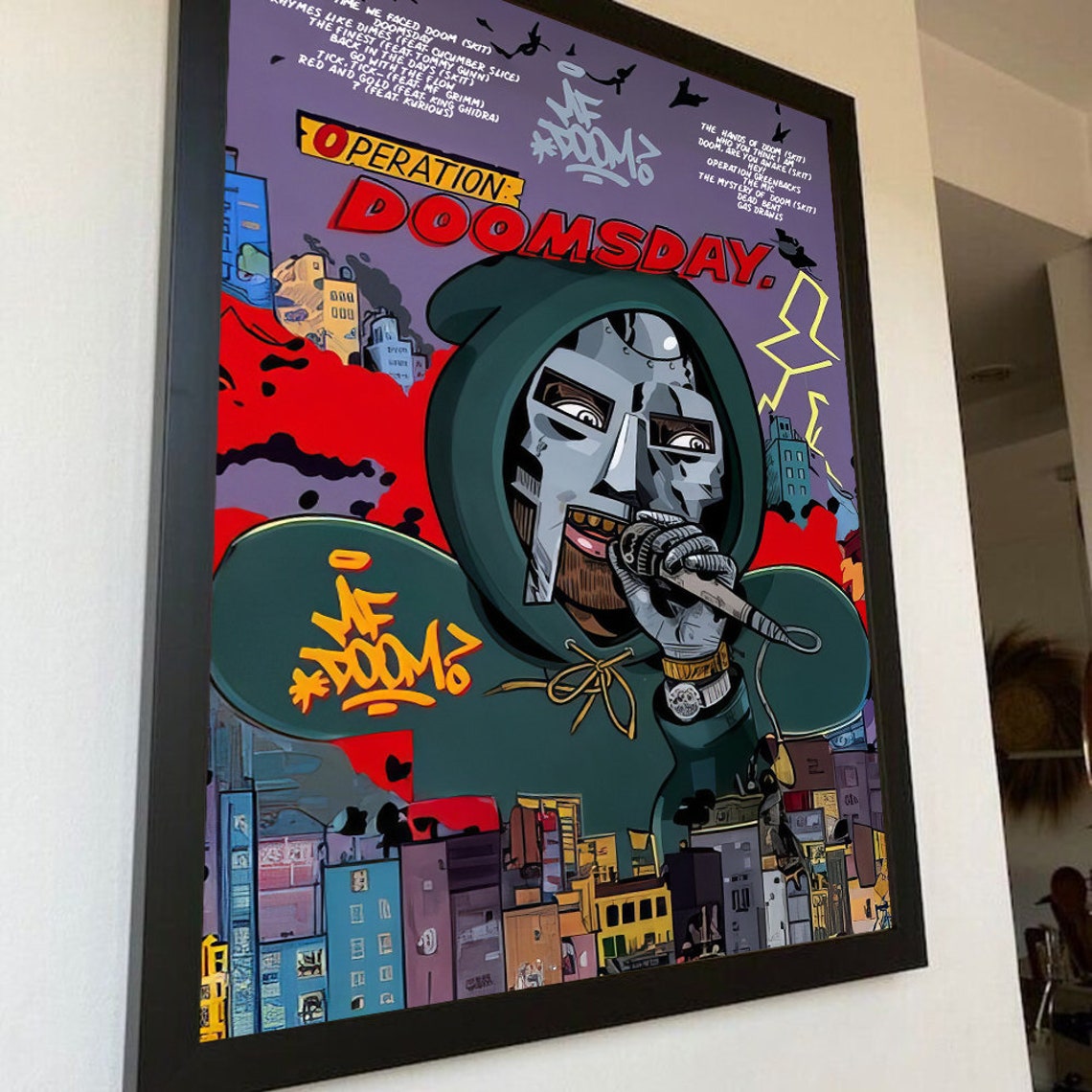 MF Doom Inspired Poster Rap Poster Music Poster Hip Hop Art Etsy