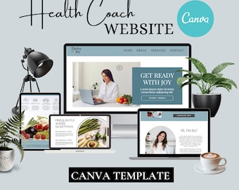 Health Coach Canva Website Template | Wellness Coach Website Template | Nutritionist Website | Holistic Coach Landing Page